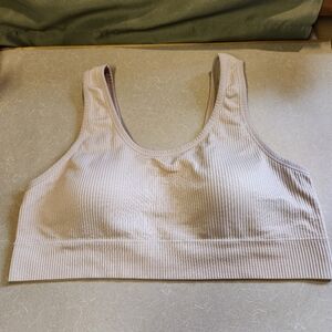 Torrid 3 Ribbed Padded Cream Beige Feel The Fit Sports Bra